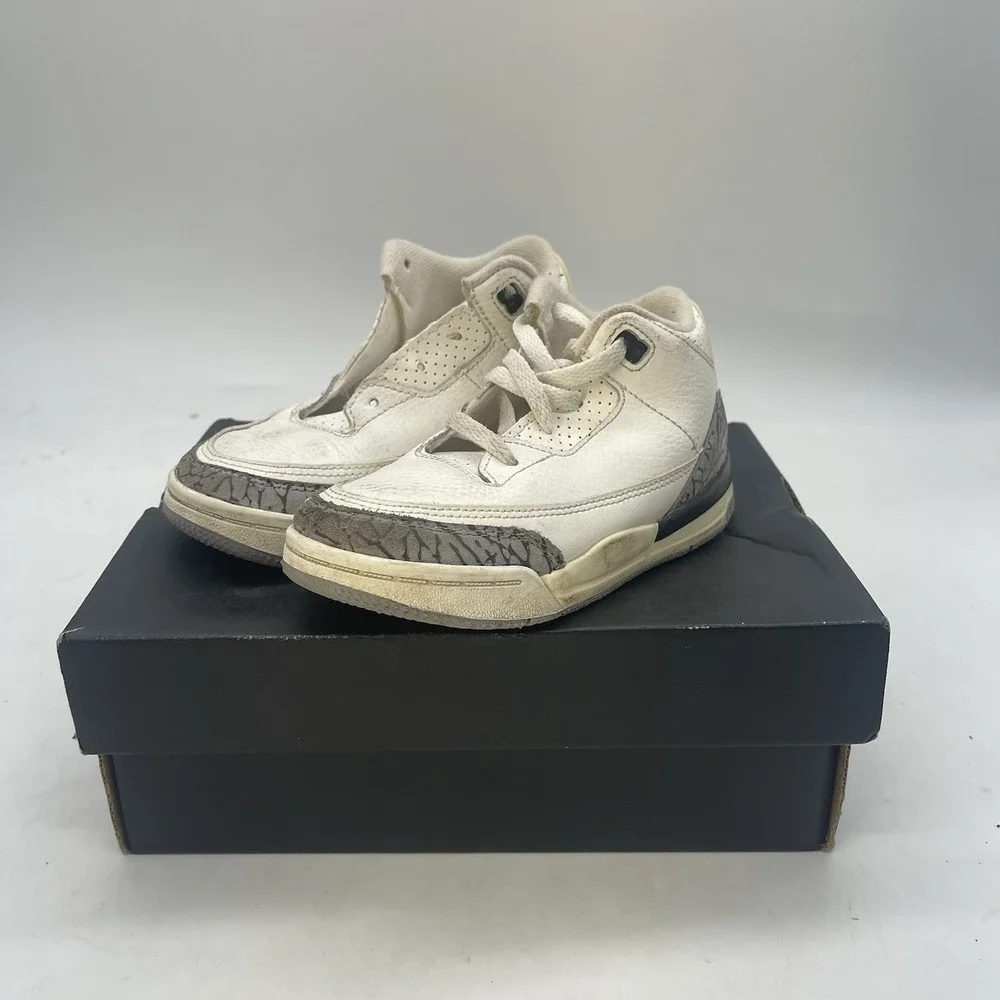 Jordan 3 White Cement Reimagined Shoes Toddler 10C DM0968-100 Box